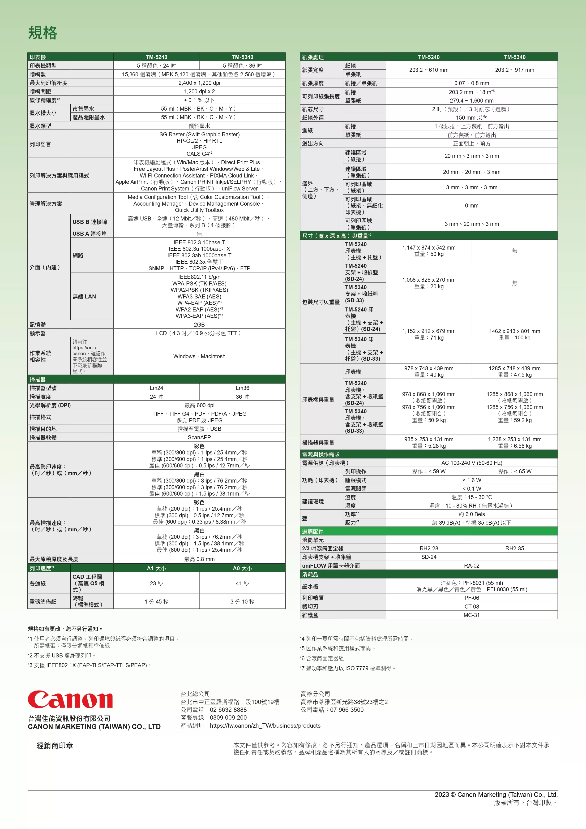 Canon 佳能 imagePROGRAF TM-5240 大圖輸出機