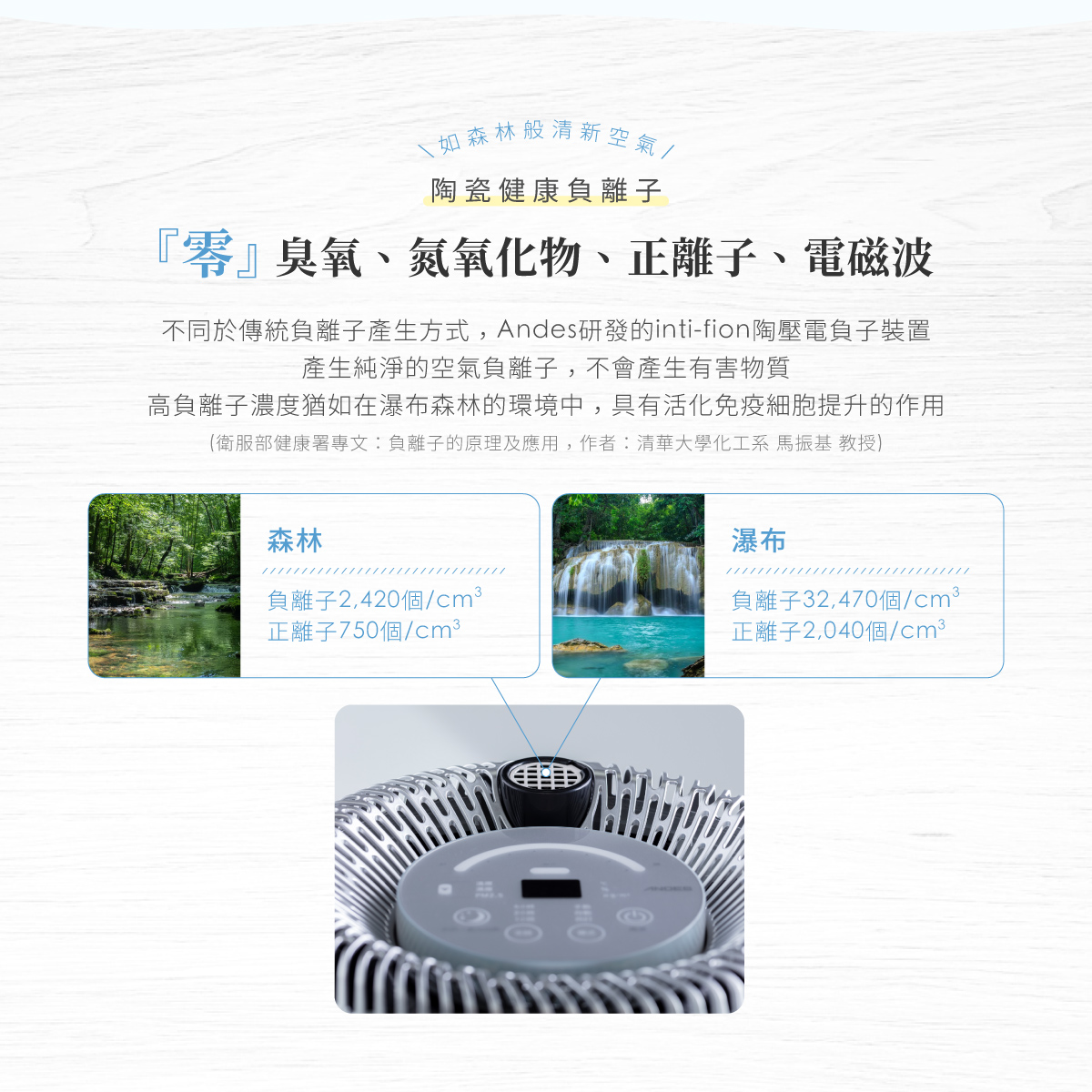 日本ANDES BioMicron Health Care 陶瓷健康負離子 空氣淨化機BMHC-S791AT(S)