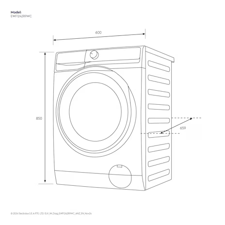 Electrolux 伊萊克斯 EWF1242R9WC 12公斤/9公斤 極淨呵護系列UltimateCare 900 滾筒洗衣機