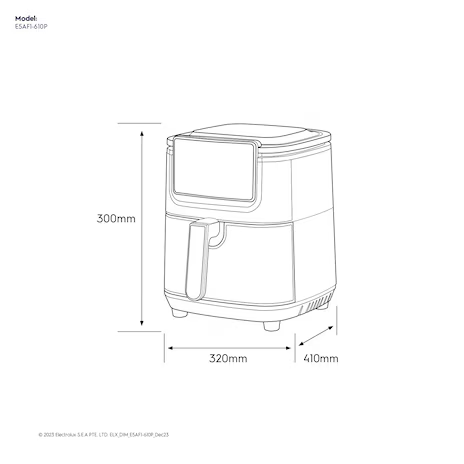 Electrolux 伊萊克斯 E5AF1-610P 5公升極致美味500 健康氣炸鍋 (珍珠黑)