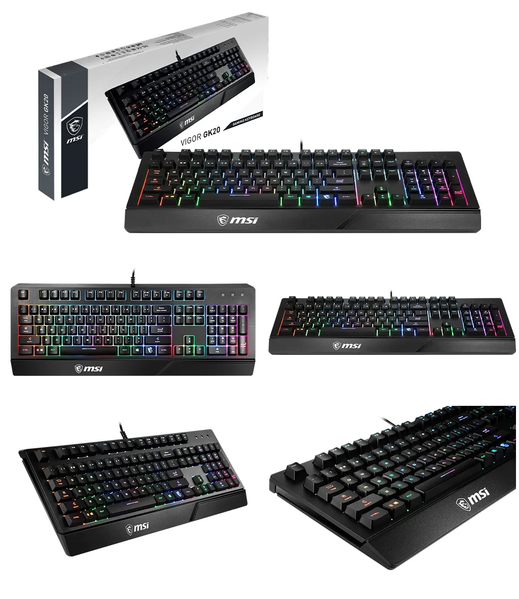 MSI 微星 VIGOR GK20 TC 防潑水RGB電競鍵盤