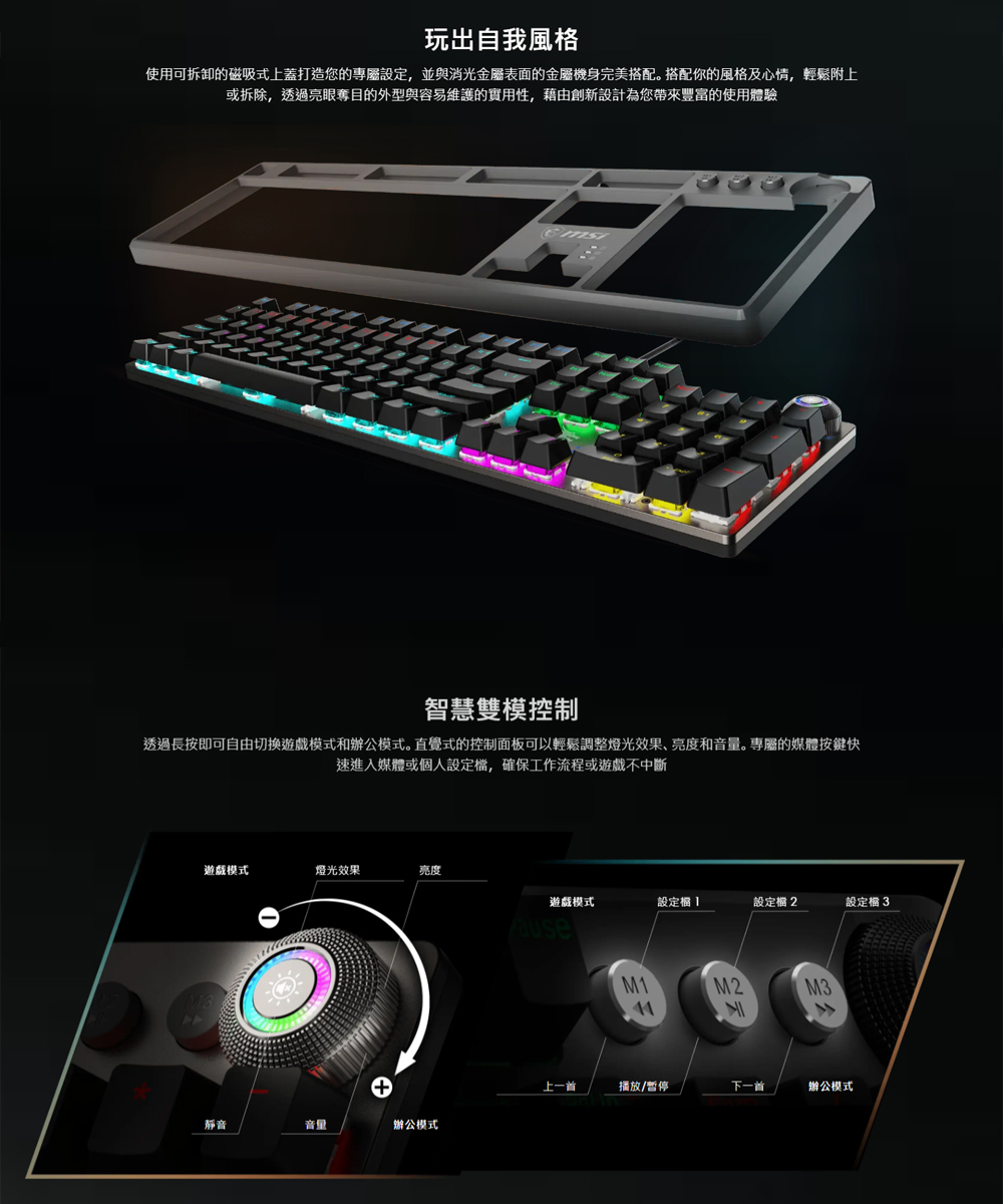 MSI 微星 FORGE GK310 COMBO RED TC RGB電競鍵盤滑鼠套組