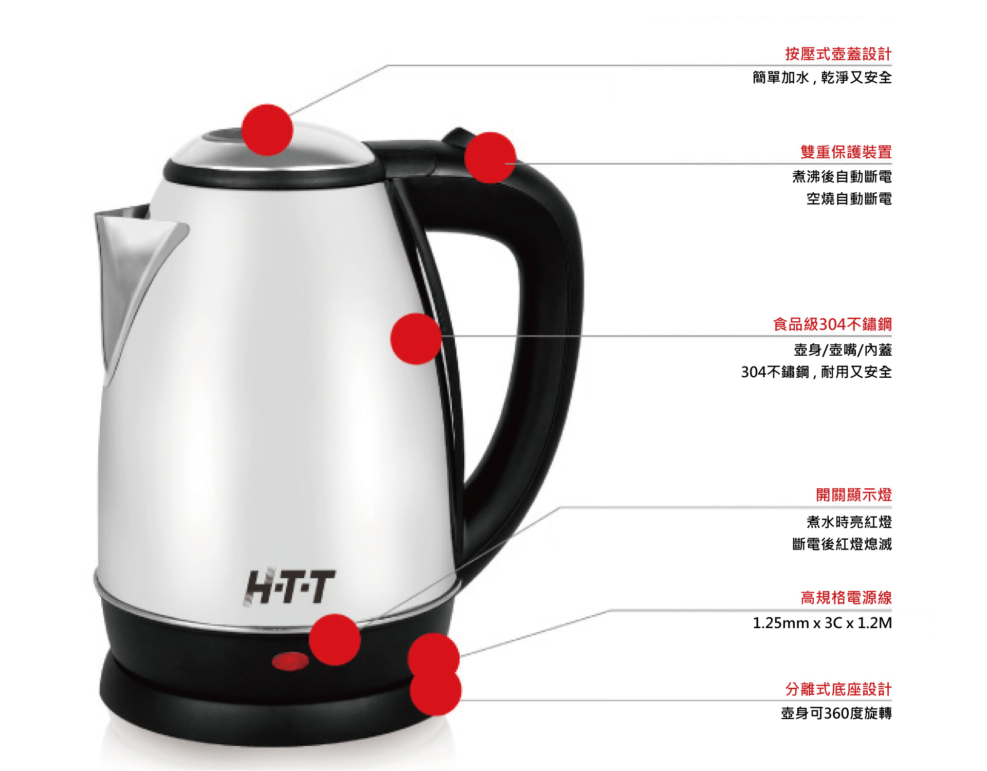 HTT 中華大雄 不鏽鋼快煮壺  HTT-1816