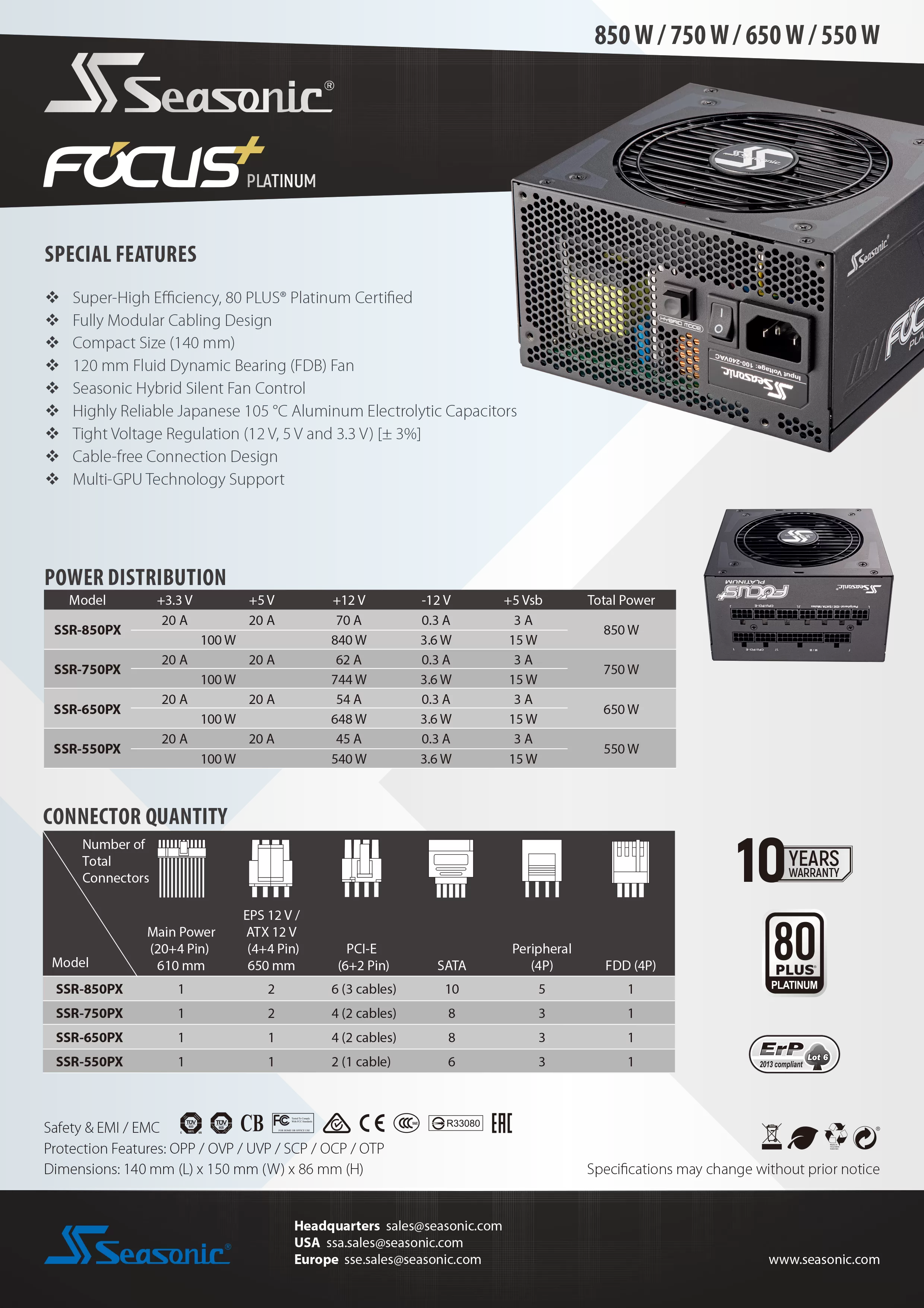 SeaSonic 海韻 PX-850 白金 全模組 電源供應器
