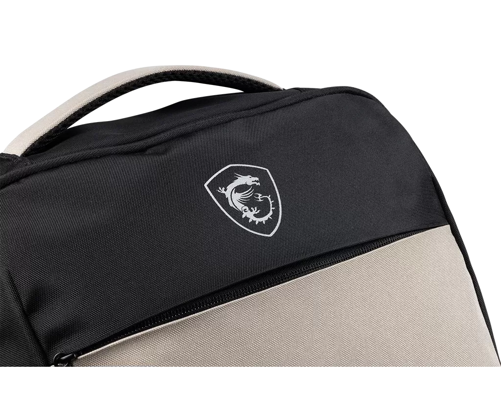 MSI 微星 Essential Backpack II 16吋筆電後背包 (全新二代羊駝撞色版)｜多功能收納 / 防潑水設計 / 黑灰簡約風