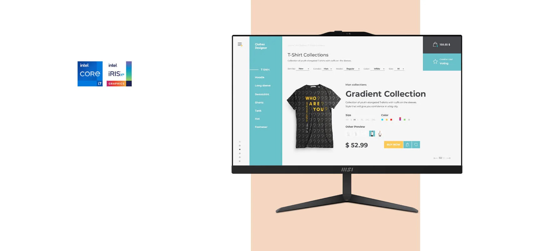 MSI 微星 Modern AM242 12M 商用 AIO｜Intel Core i5｜54G RAM｜512G SSD｜Win11 專業版｜23.8吋 FHD