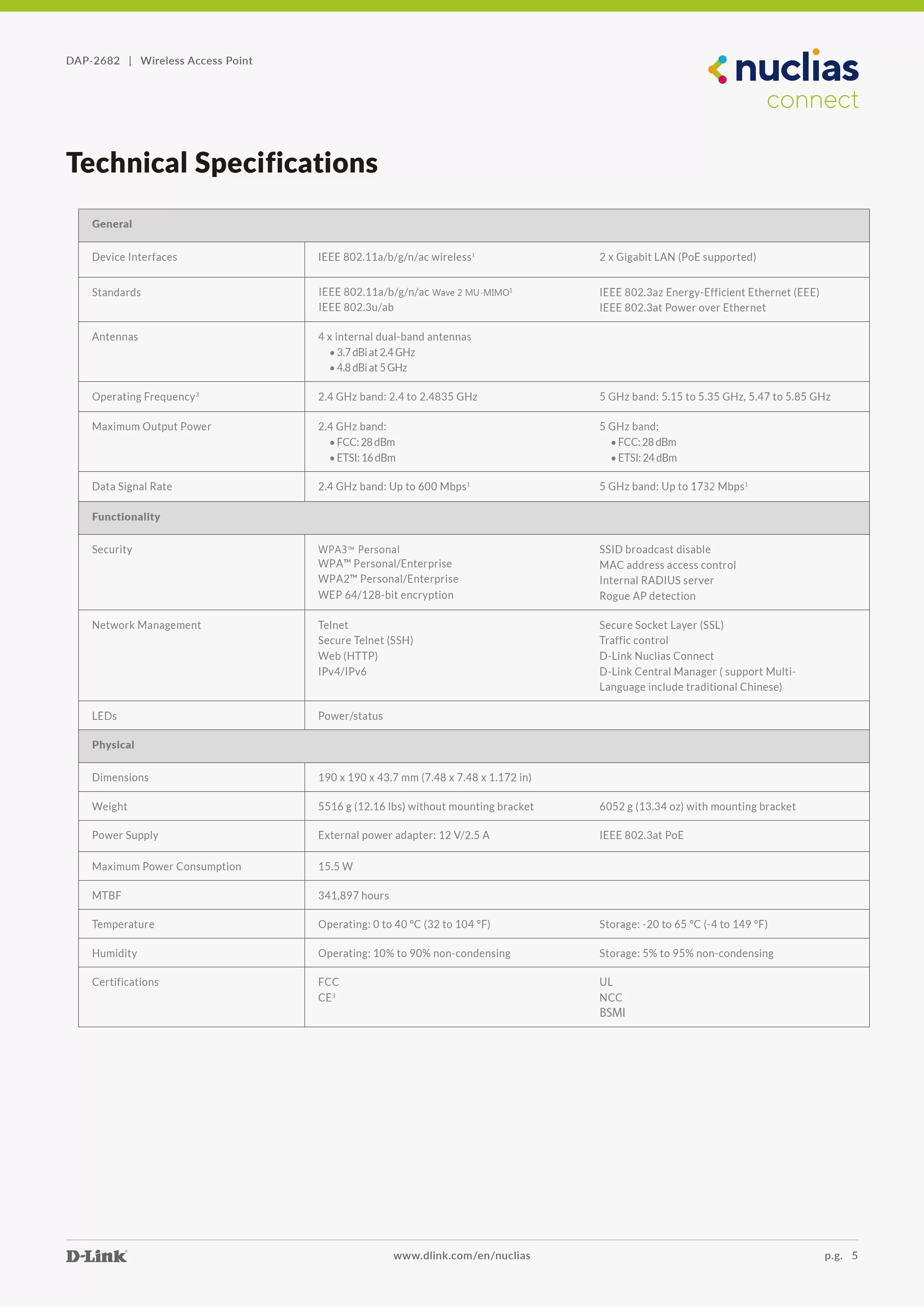 D-Link 友訊 DAP-2682 AC2300 Wave 2 雙頻PoE 無線基地台