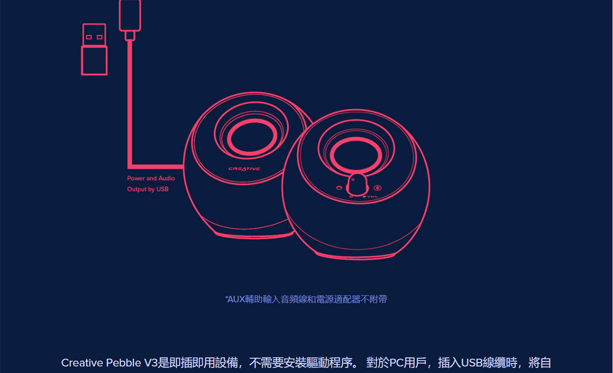 CREATIVE Pebble V3桌上型喇叭白 ( 51MF1700AA002 ),實際價格以報價為主,U52370007,CREATIVEPebbleV3桌上型喇叭白(51MF1700AA002),原廠保固,大量採購歡迎洽詢