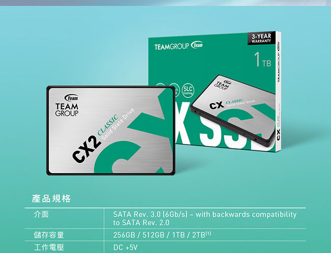 TEAM十銓 CX2 256GB 2.5"SATA III SSD ( T253X6256G0C101 )內接固態硬碟,U52390025,TEAM十銓CX2256GB2.5"SATAIIISSD(T253X6256G0C101)內接固態硬碟,原廠保固,大量採購歡迎洽詢,品質保證