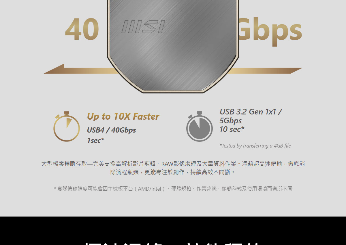 MSI MSI DATAMAG 40Gbps 1TB 磁吸式外接固態硬碟