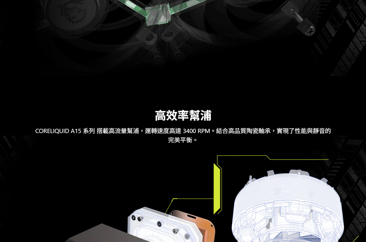 MSI 微星MAG CORELIQUID A15 360 水冷風扇
