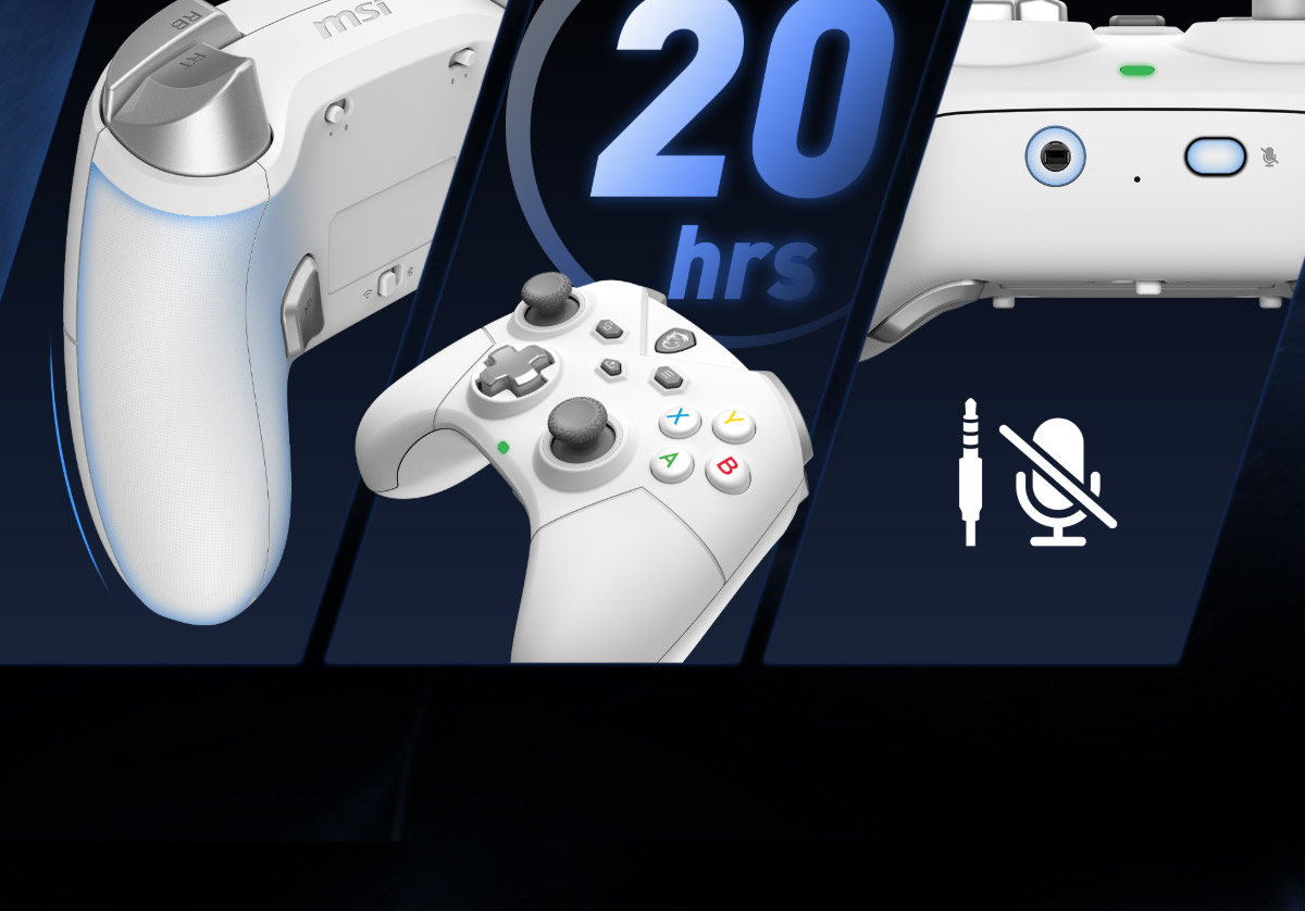 MSI 微星 FORCE GC300 W WHITE 無線遊戲搖桿,U53380016,MSI微星FORCEGC300WWHITE無線遊戲搖桿,原廠保固,大量採購歡迎洽詢,品質保證