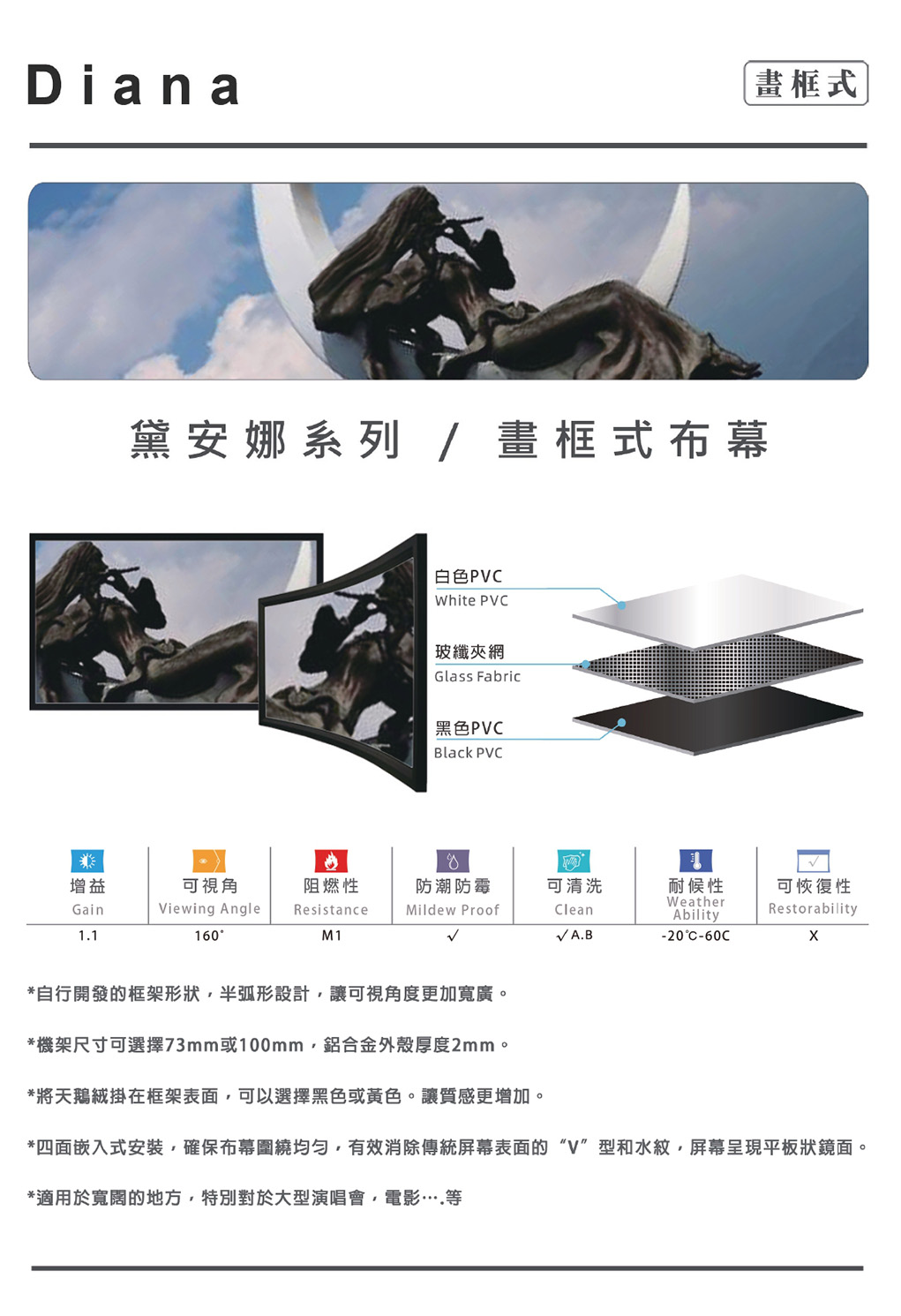 UNICO 攸尼可 Diana 黛安娜系列 畫框式布幕,實際價格以報價為主,U60760008,UNICO攸尼可Diana黛安娜系列畫框式布幕,原廠保固,大量採購歡迎洽詢