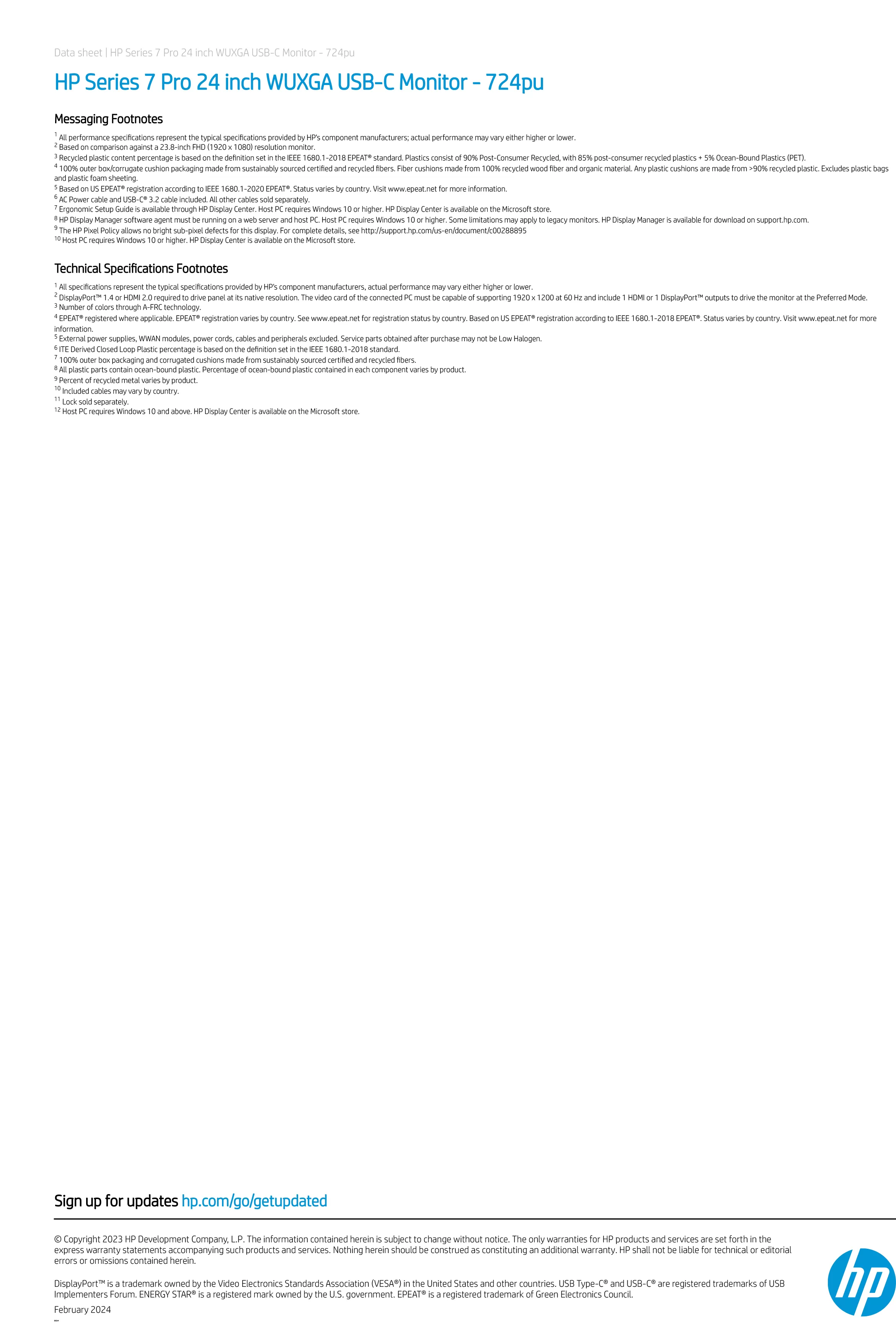 HP 惠普 Series 7 Pro 724pu 24 吋 WUXGA USB-C 顯示器 (8Y2F7AA),實際價格以報價為主,8Y2F7AA,HP惠普Series7Pro724pu24吋WUXGAUSB-C顯示器(8Y2F7AA),原廠保固,大量採購歡迎洽詢