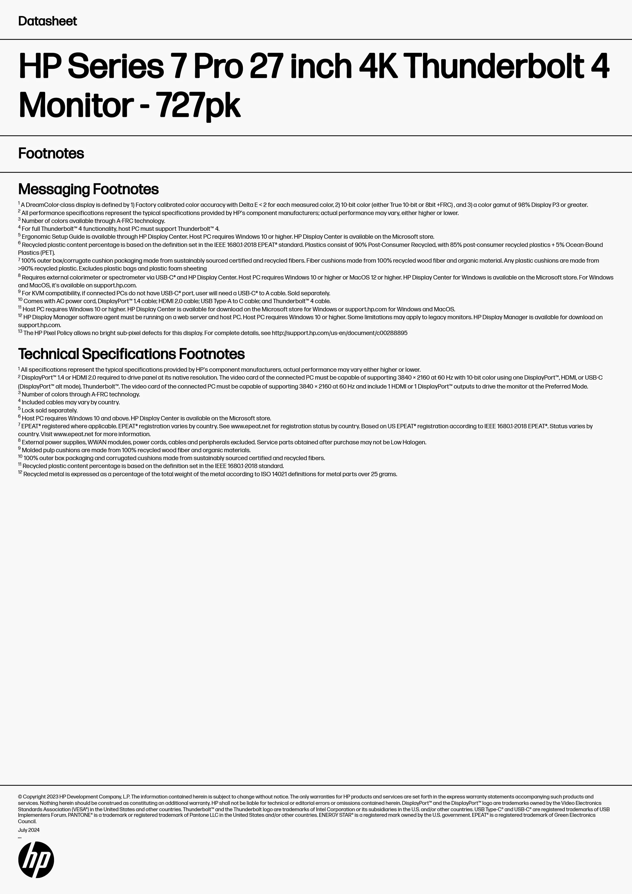 HP 惠普 Series 7 Pro 727pk 27 吋 4K Thunderbolt 4 顯示器 (8J9G2AA),實際價格以報價為主,8J9G2AA,HP惠普Series7Pro727pk27吋4KThunderbolt4顯示器(8J9G2AA),原廠保固,大量採購歡迎洽詢