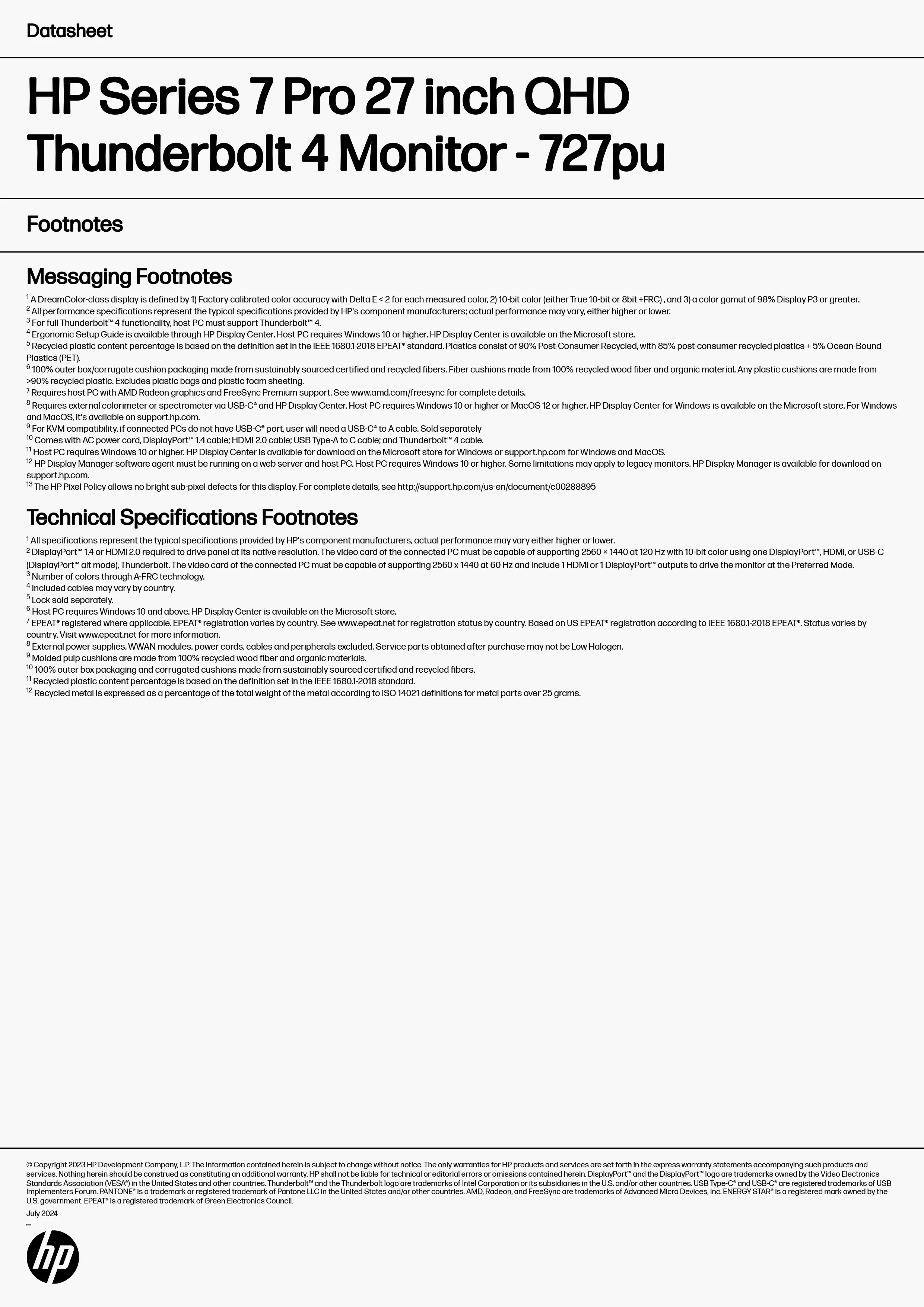 HP 惠普 Series 7 Pro 727pu 27 吋 QHD Thunderbolt 4 顯示器 (8J9E6AA),實際價格以報價為主,8J9E6AA,HP惠普Series7Pro727pu27吋QHDThunderbolt4顯示器(8J9E6AA),原廠保固,大量採購歡迎洽詢