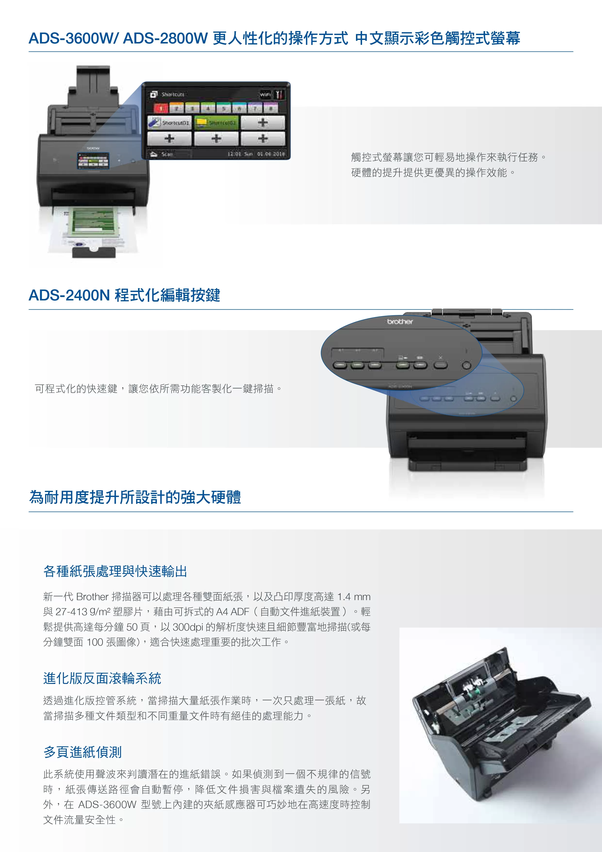 Brother 兄弟 ADS-3600W 專業級高速無線網路掃描機