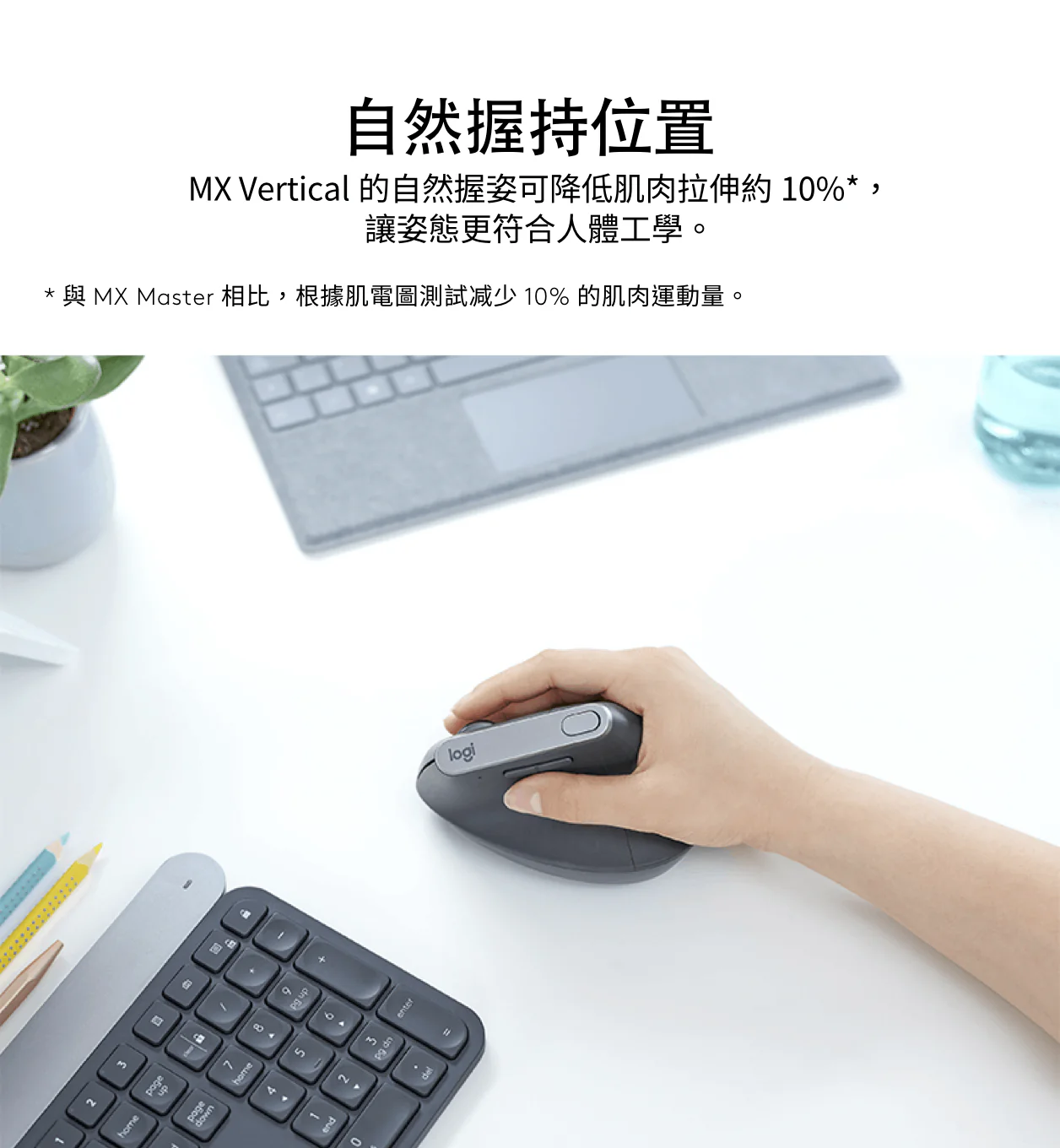 Logitech 羅技 MX Vertical 無線滑鼠 - 黑