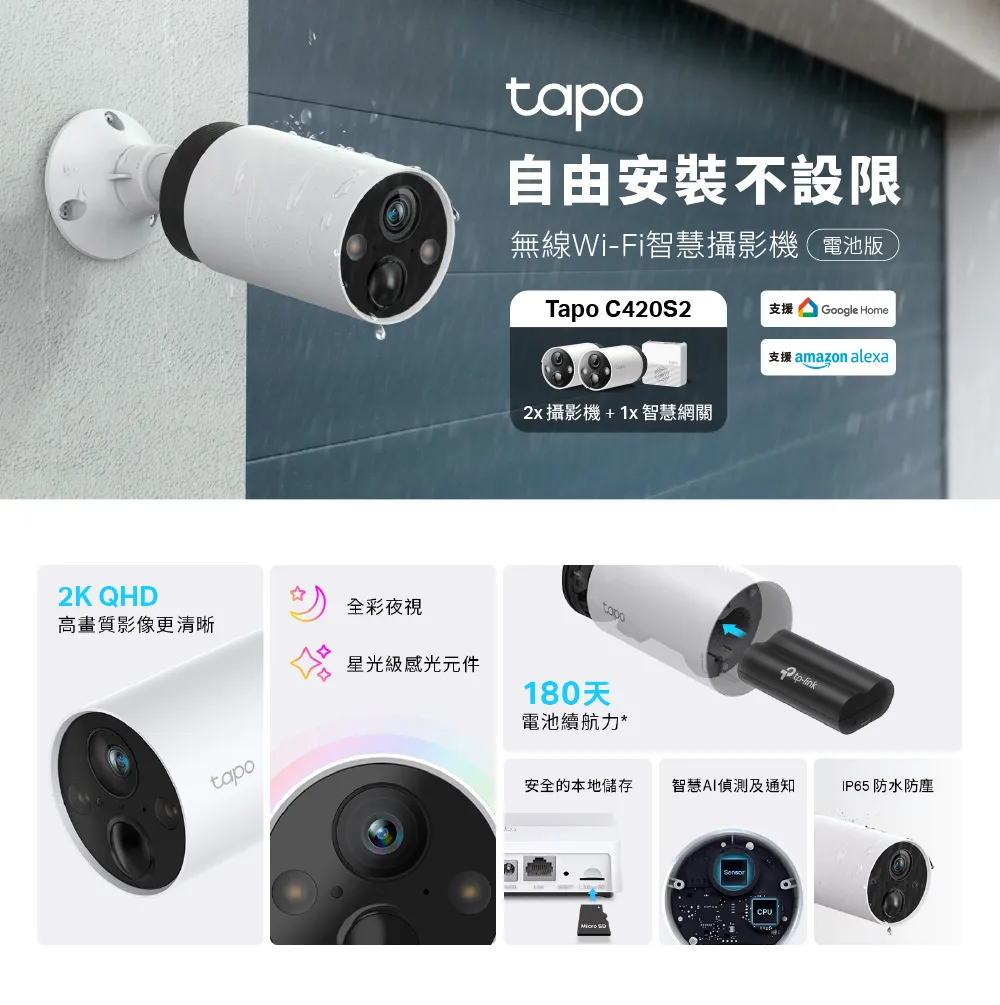 TP-Link Tapo C420S1 智慧無線監控系統．網路攝影機 (1入組)
