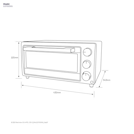 Electrolux 伊萊克斯 EOT1513XG 15L 極致美味300 獨立式電烤箱