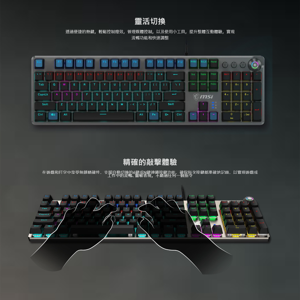 MSI 微星 FORGE GK310 COMBO RED TC RGB電競鍵盤滑鼠套組