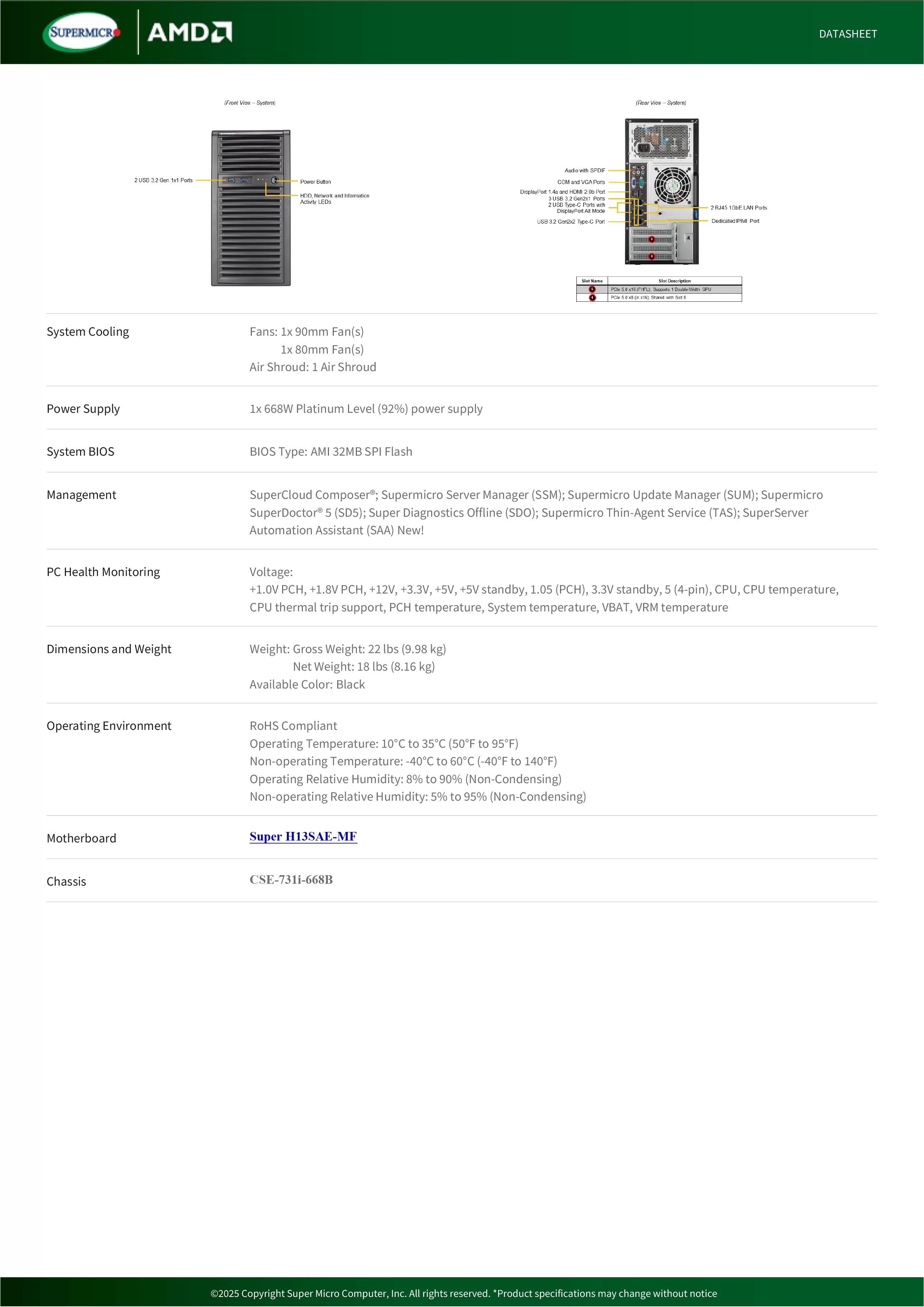 Supermicro 美超微 AS-3015A-I A+級 主流伺服器