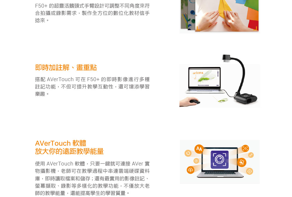 AVer F50+實物投影機1300萬畫素,U52500027,AVerF50+實物投影機1300萬畫素,原廠保固,大量採購歡迎洽詢,品質保證