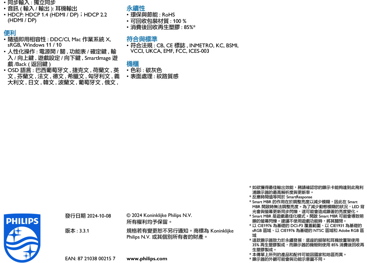 PHILIPS 24M2N3200L遊戲顯示器