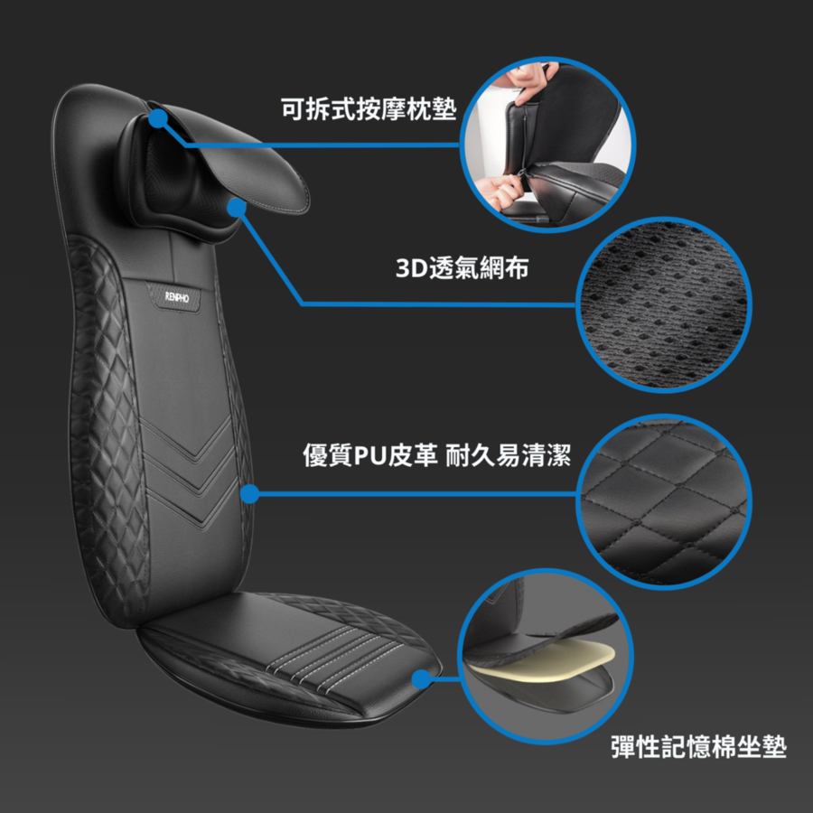 Renpho RF-BM066指壓頸背按摩靠墊,實際價格以報價為主,U52750037,RenphoRF-BM066指壓頸背按摩靠墊,原廠保固,大量採購歡迎洽詢