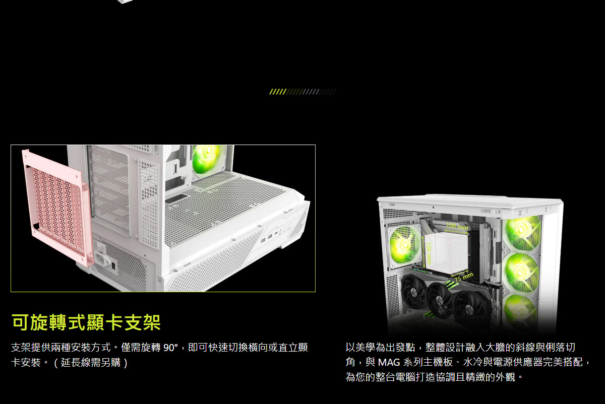 MSI 微星 MAG PANO 130R PZ WHITE 全景玻璃機殼