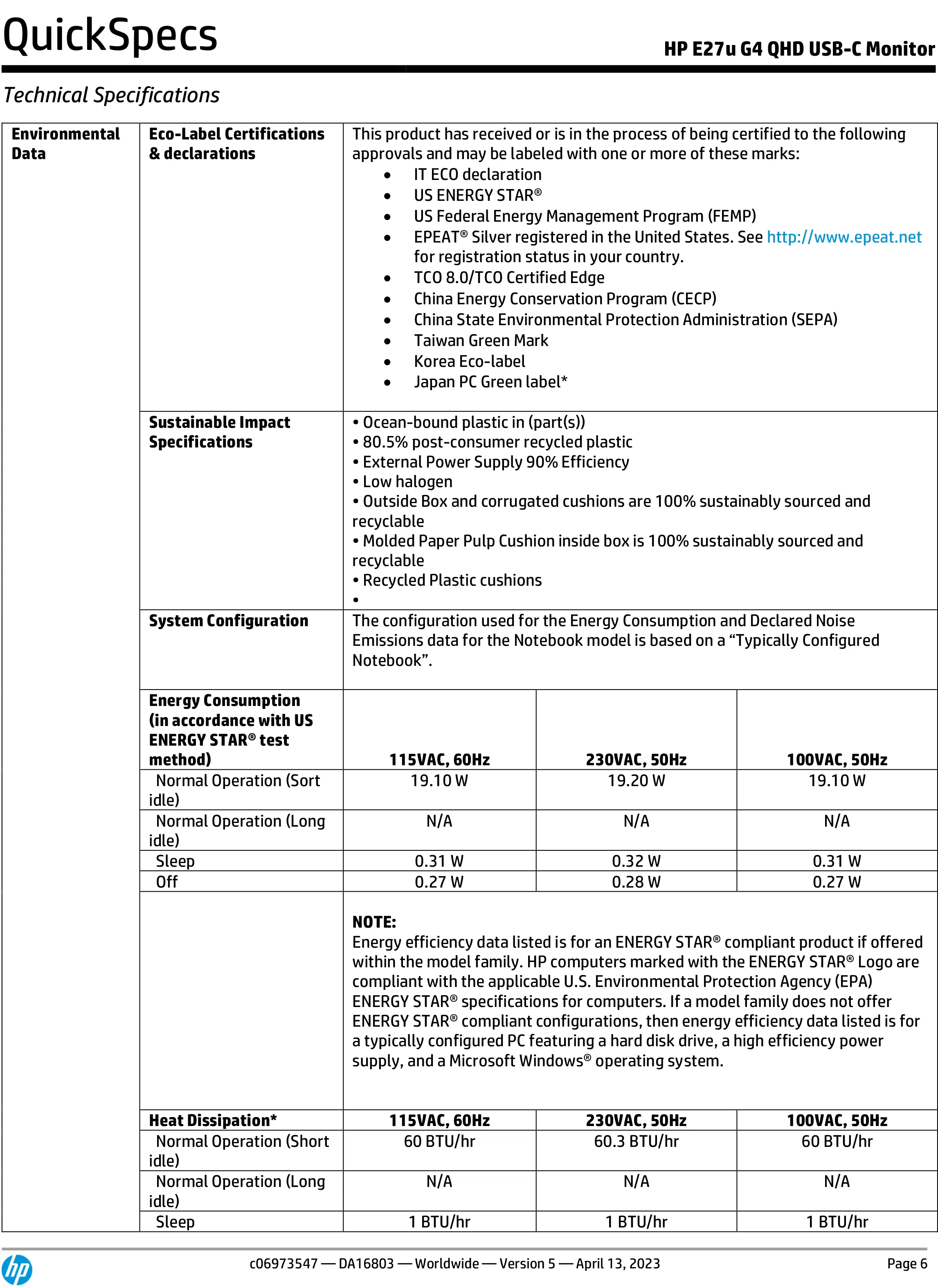 HP 惠普 E27u G4 QHD USB-C 顯示器 (189T3AA)