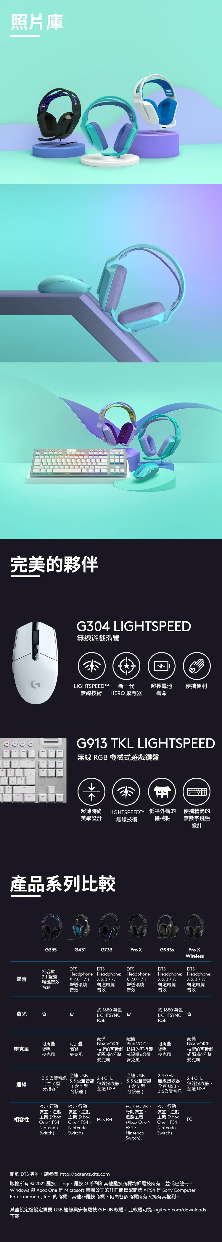 Logitech 羅技G G335 電競 耳機麥克風 - 綠
