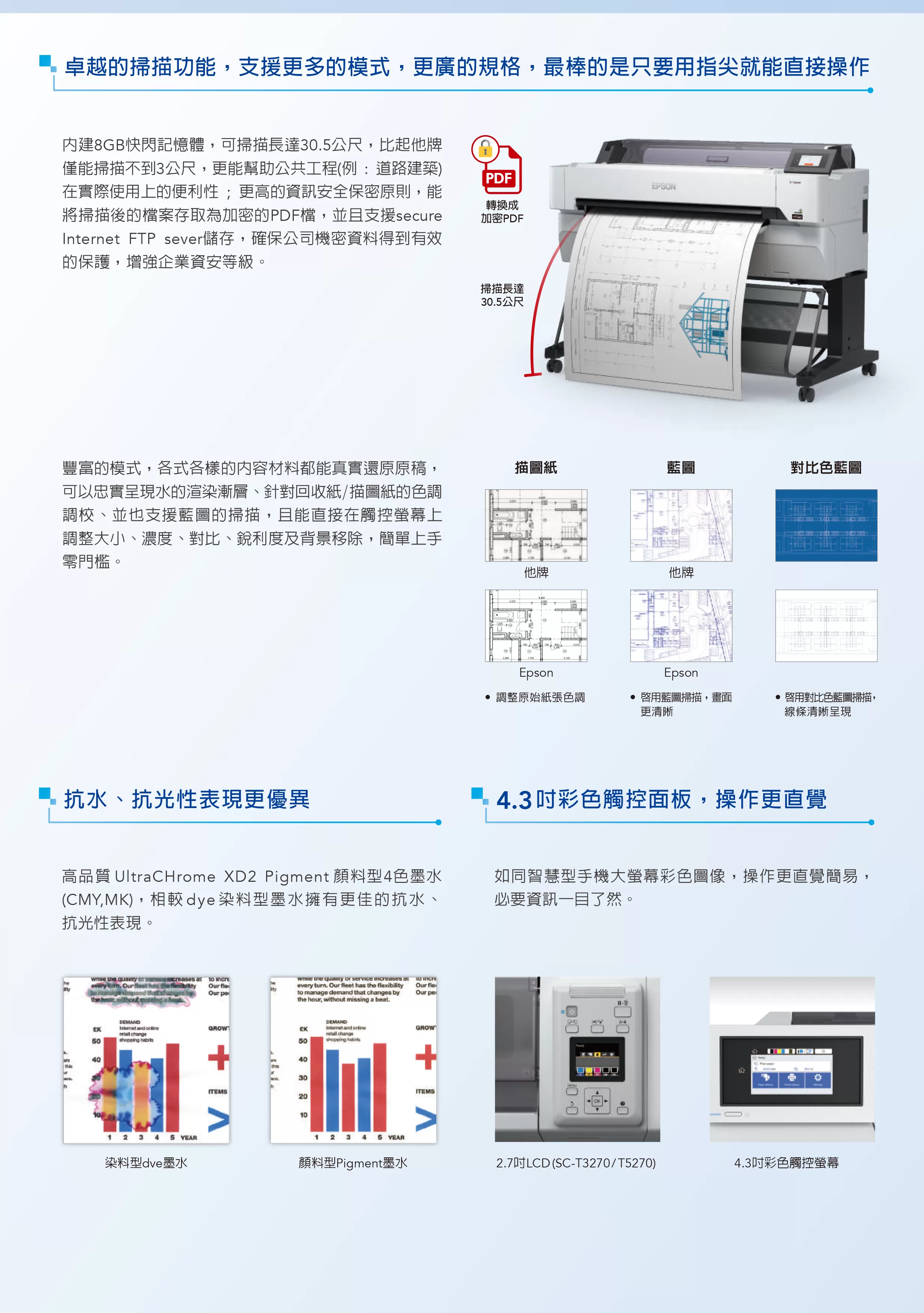 Epson 愛普生 SC-T5430M 36吋/A0 內建掃描功能之高品質工程影像繪圖機