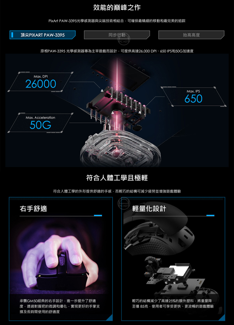 MSI 微星 CLUTCH GM51 LIGHTWEIGHT 輕量化電競滑鼠
