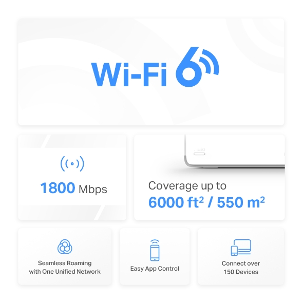 Mercusys 水星 Halo H70X AX1800 完整家庭 WiFi 6 系統 二入組