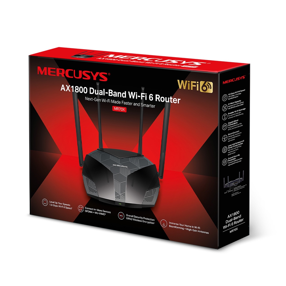 Mercusys 水星 MR70X AX1800無線雙頻WiFi 6路由器