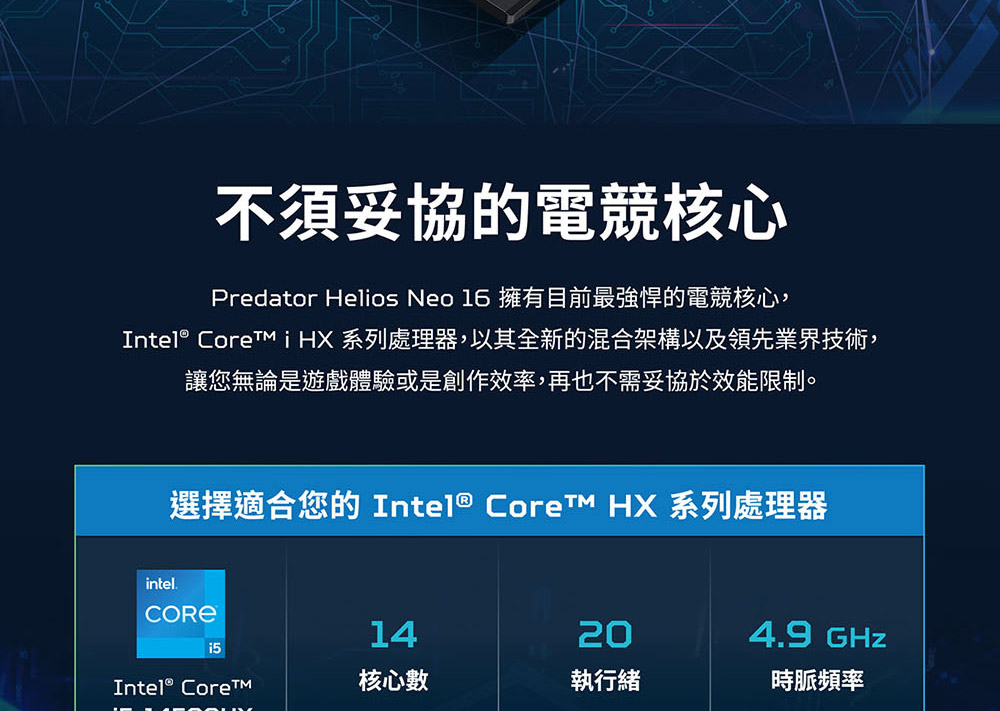 ACER Predator Helios Neo系列:PHN16-72-93J4(黑) 電競筆記型電腦( UN.QNNTA.009 )