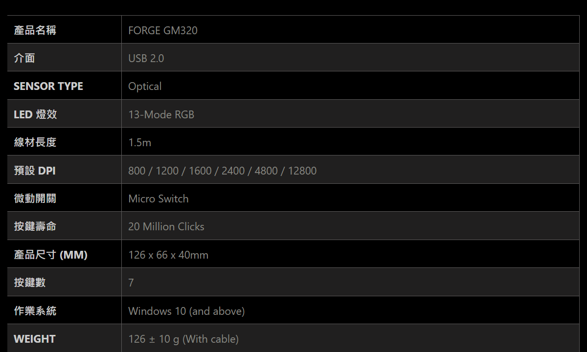 MSI 微星 FORGE GM320 電競滑鼠,U52680067,MSI微星FORGEGM320電競滑鼠,原廠保固,大量採購歡迎洽詢,品質保證