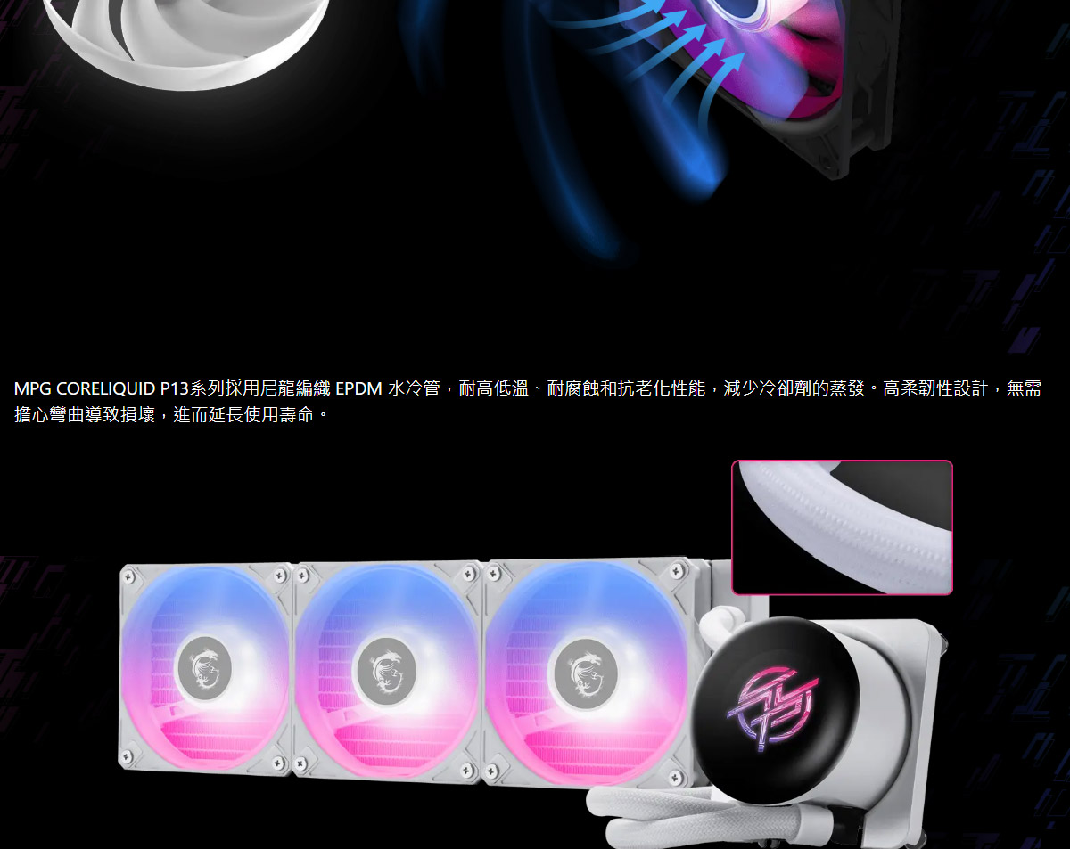 MSI 微星 MPG CORELIQUID P13 360 WHITE  水冷風扇