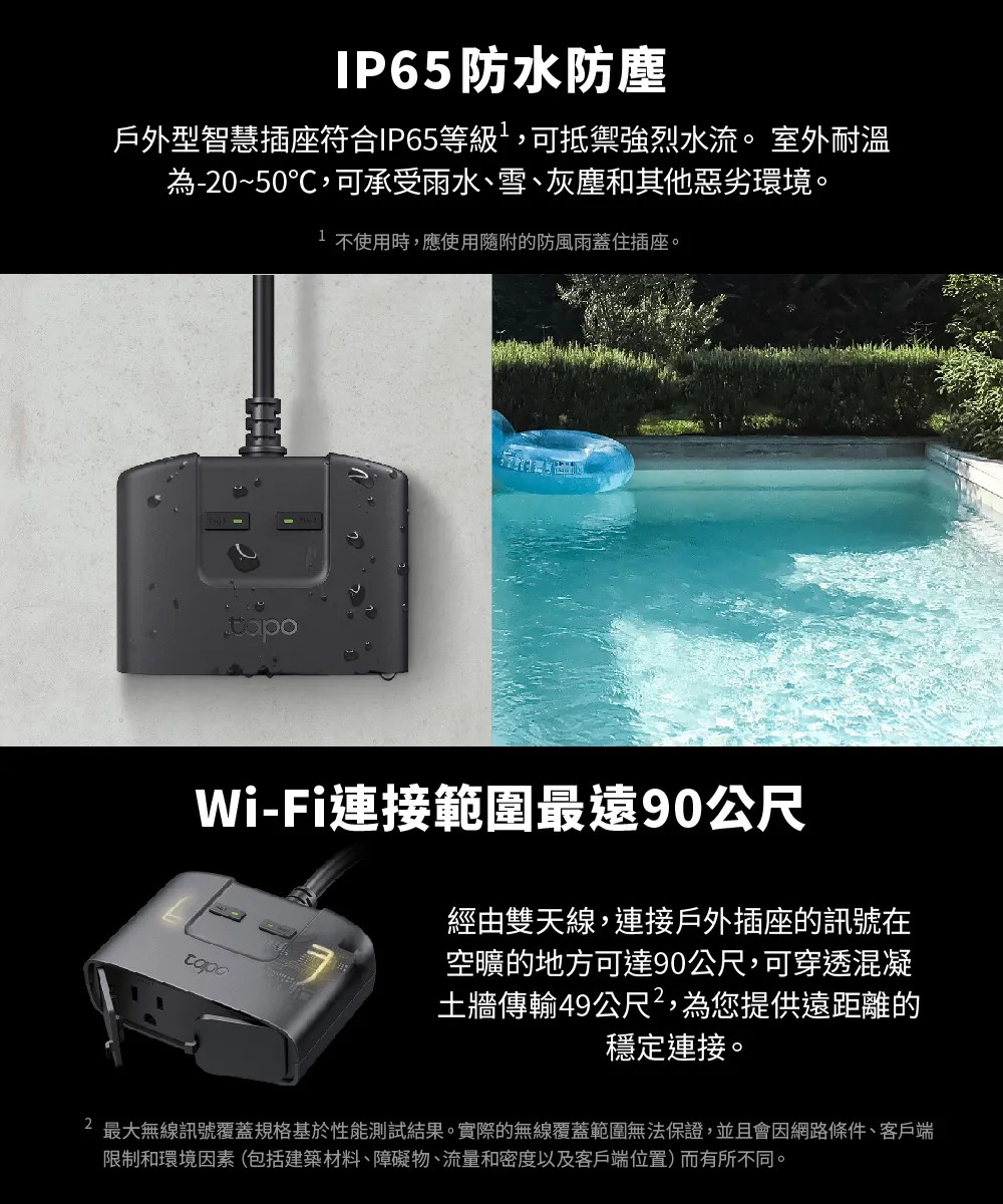 TP-Link Tapo P400M 智慧 Wi-Fi 戶外型插座