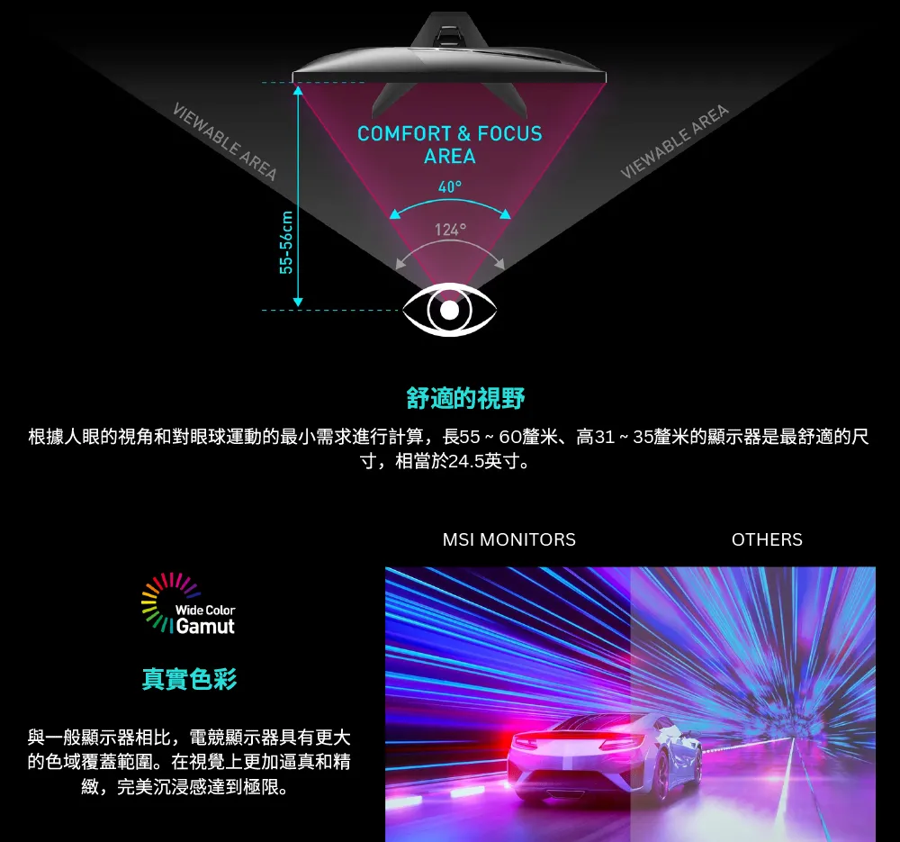 MSI 微星 G系列 G255F 電競顯示器 (25型平面 / 180Hz / 1ms)