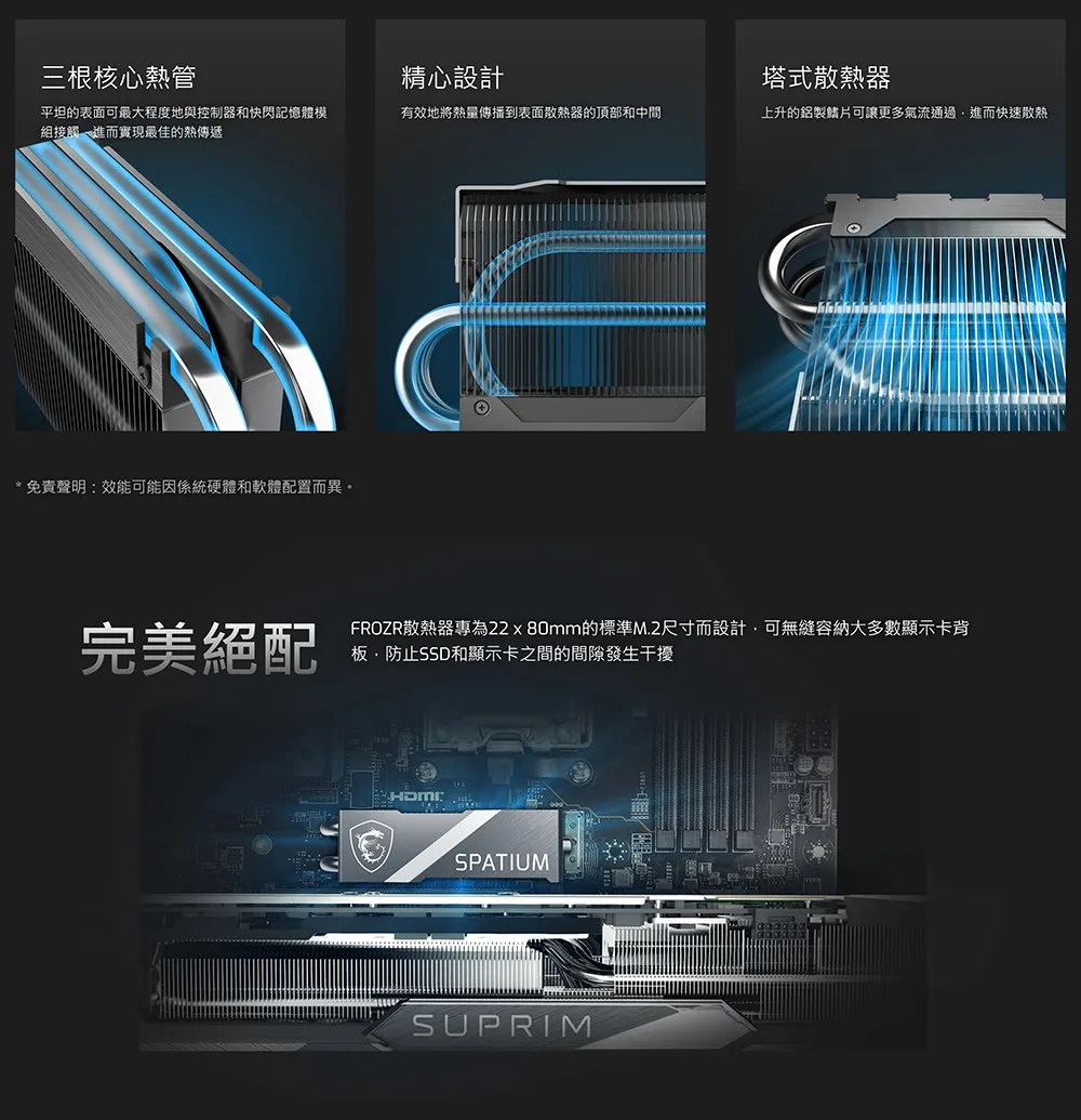 MSI 微星 SPATIUM M580 PCIe 5.0 NVMe M.2 4TB FROZR SSD 固態硬碟