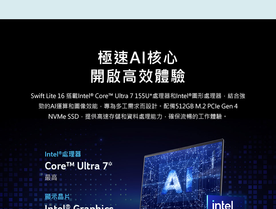 ACER Swift Lite系列:SFL16-51M-5184(銀) ( UN.J8NTA.001 )輕薄AI筆電( UN.J8NTA.001 ),U52430030,ACERSwiftLite系列:SFL16-51M-5184(銀)(UN.J8NTA.001)輕薄AI筆電(UN.J8NTA.001),原廠保固,大量採購歡迎洽詢,品質保證