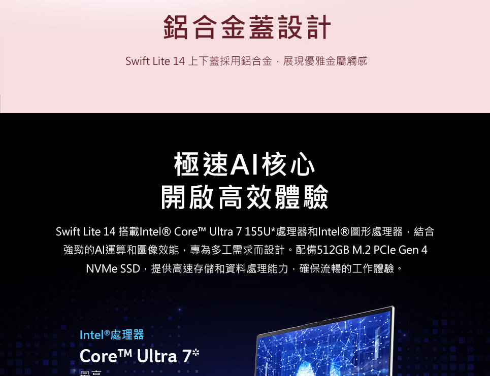 ACER Swift Lite系列:SFL14-54M-59CP(銀) 輕薄AI筆記型電腦UN.J91TA.001 ),U52430034,ACERSwiftLite系列:SFL14-54M-59CP(銀)輕薄AI筆記型電腦UN.J91TA.001),原廠保固,大量採購歡迎洽詢,品質保證