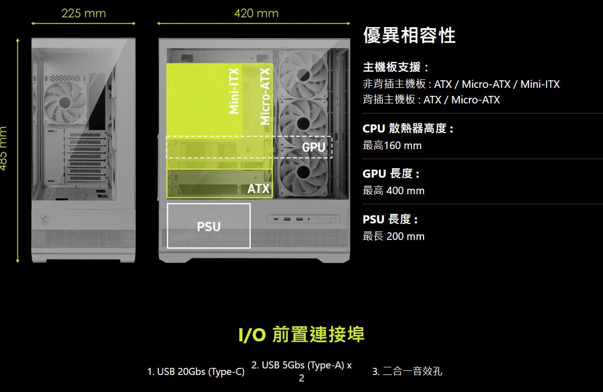 MSI MAG PANO 110R PZ 黑全景玻璃機殼