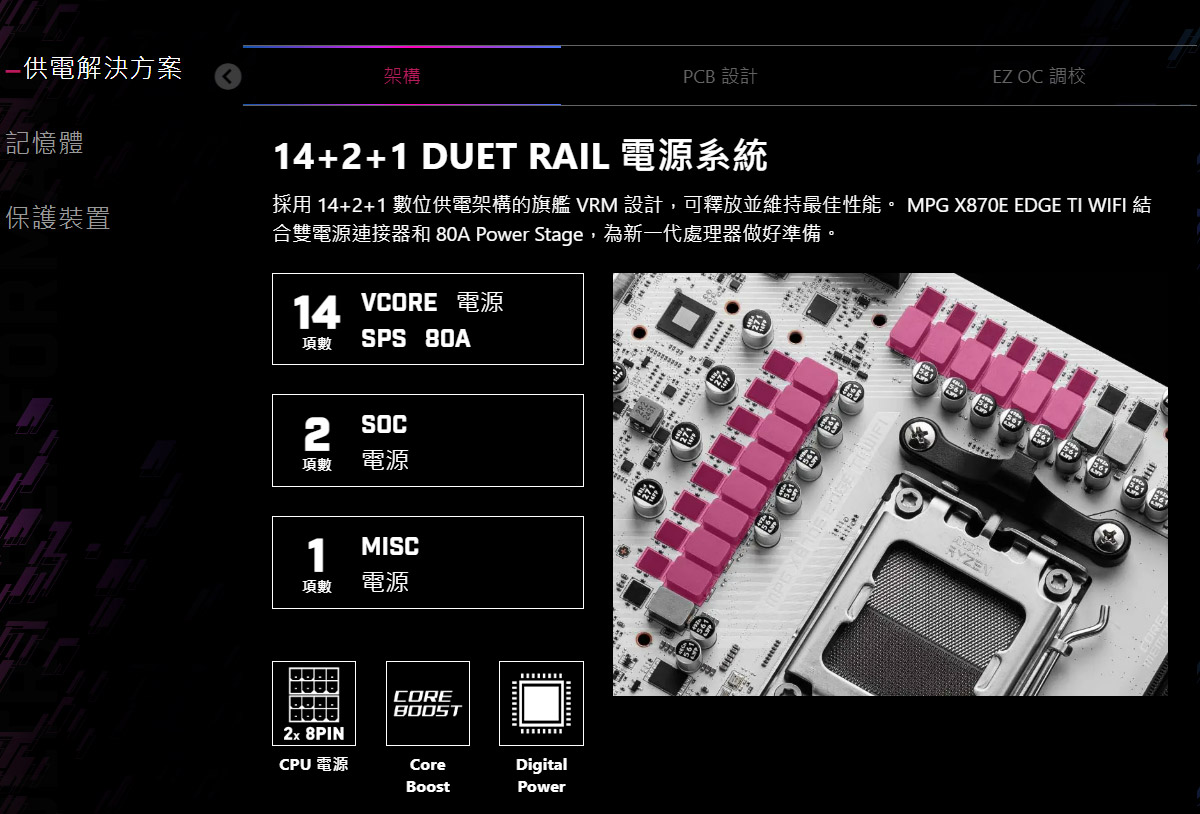 MSI 微星 MSI MPG X870E EDGE TI WIFI 主機板,U53200004,MSI微星MSIMPGX870EEDGETIWIFI主機板,原廠保固,大量採購歡迎洽詢,品質保證