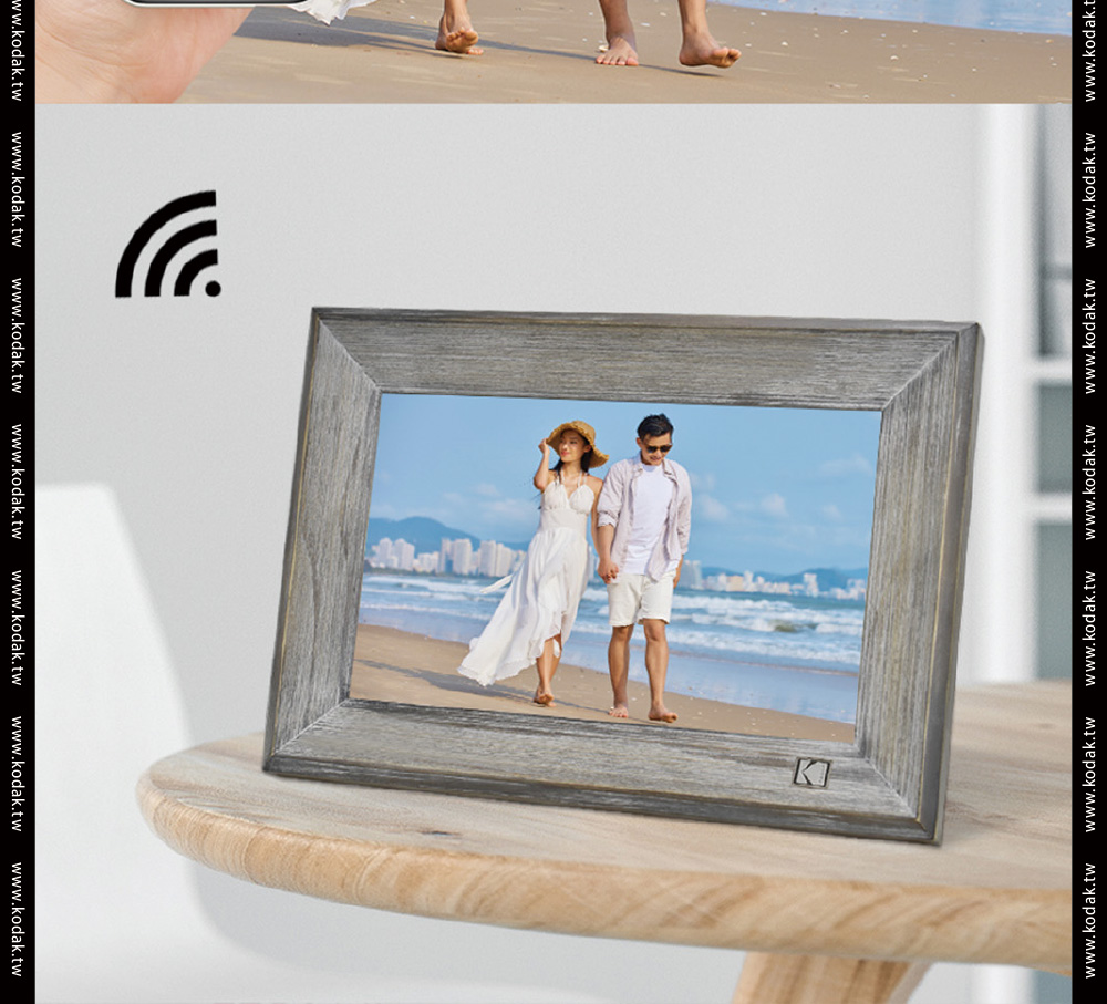 【Kodak】柯達 RCF-1013W 智能數位電子雲相框-支架+角度可調款(官方直營)