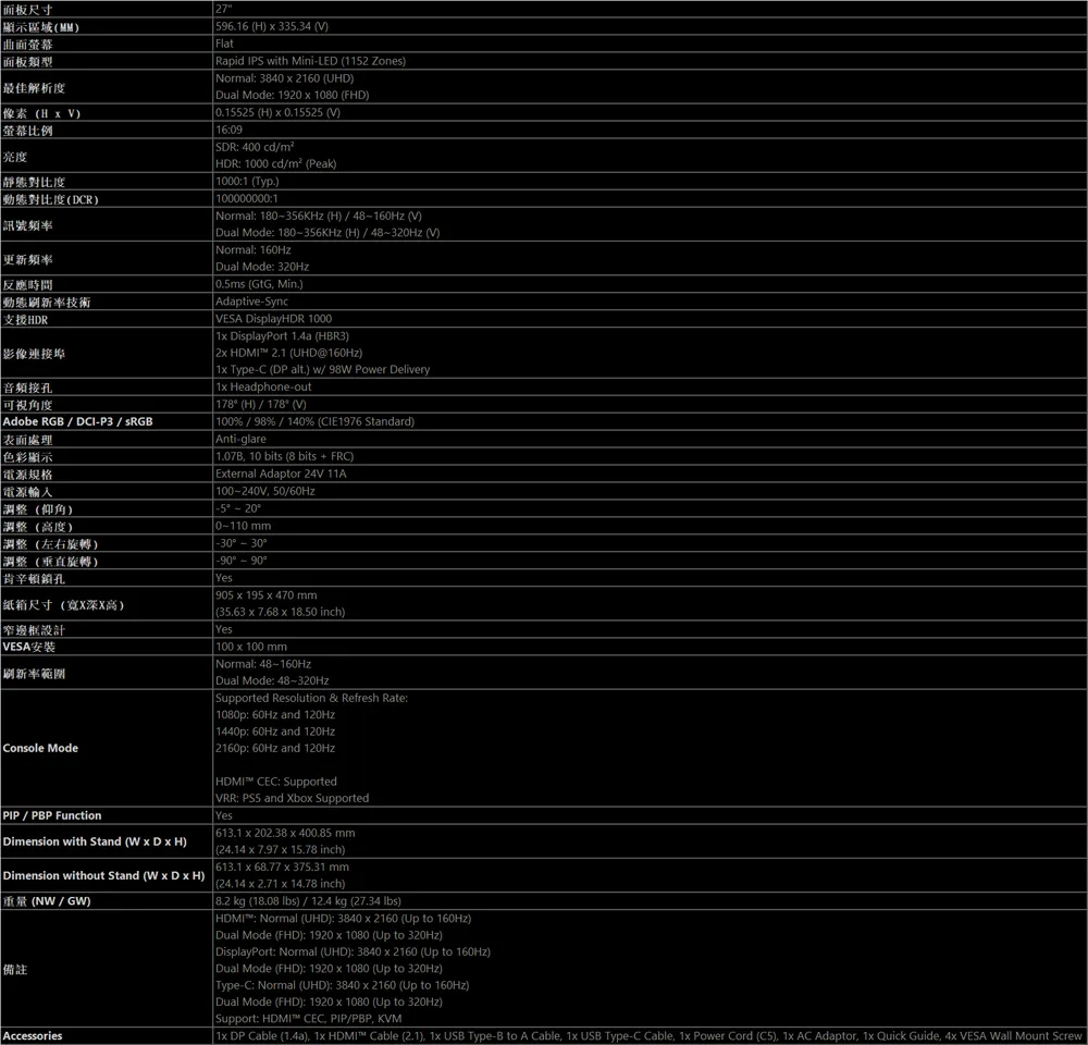 MSI 微星MPG 274URDFW E16M電競螢幕,U62270004,MSI微星MPG274URDFWE16M電競螢幕,原廠保固,大量採購歡迎洽詢,品質保證