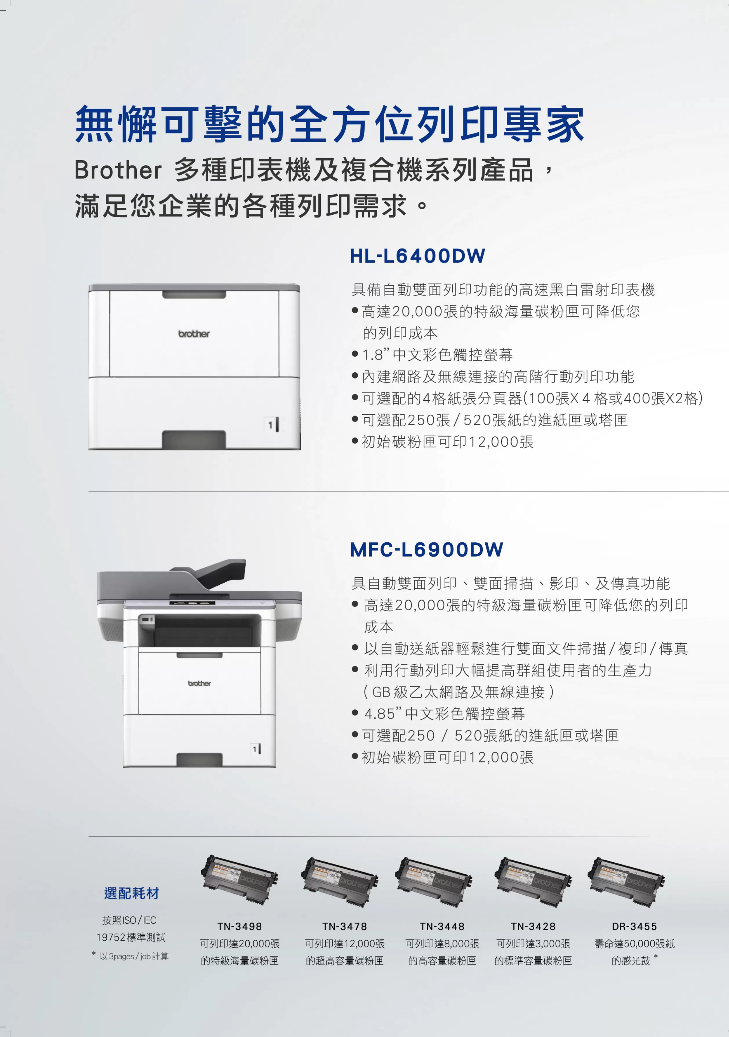 Brother 兄弟 MFC-L6900DW 超高速旗艦級無線黑白雷射複合機