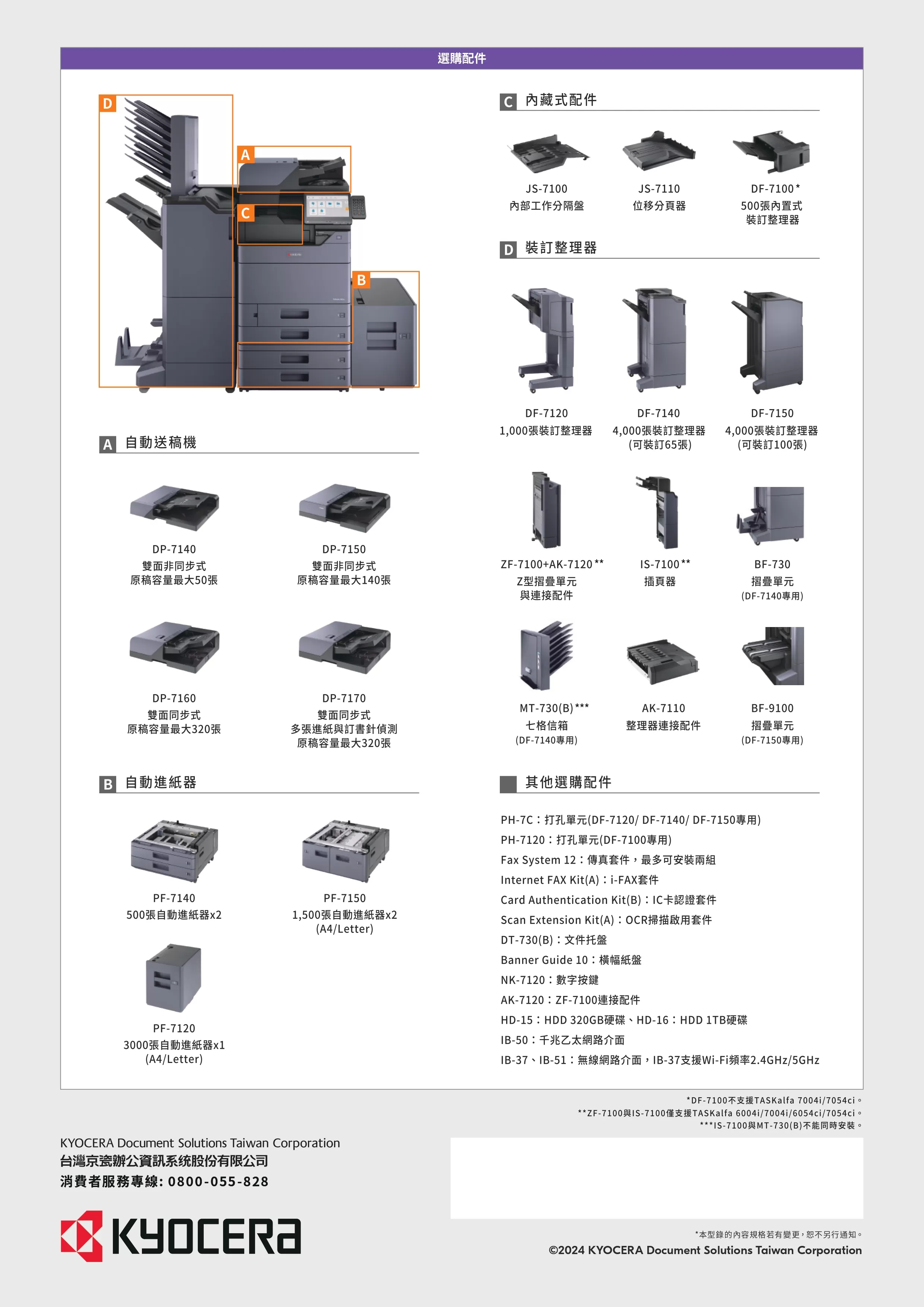 Kyocera 京瓷 TASKalfa 7054ci 彩色多功能複合機,實際價格以報價為主,7054ci,Kyocera京瓷TASKalfa7054ci彩色多功能複合機,A3,大量採購歡迎洽詢